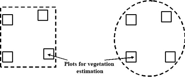 Layout examples of plots for estimation in the territory of PLPs