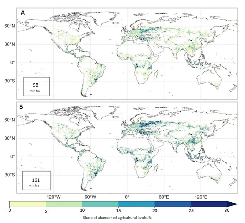 Figure 1. Dynamics of forest areas on abandoned agricultural lands (Gvein et al., 2023)