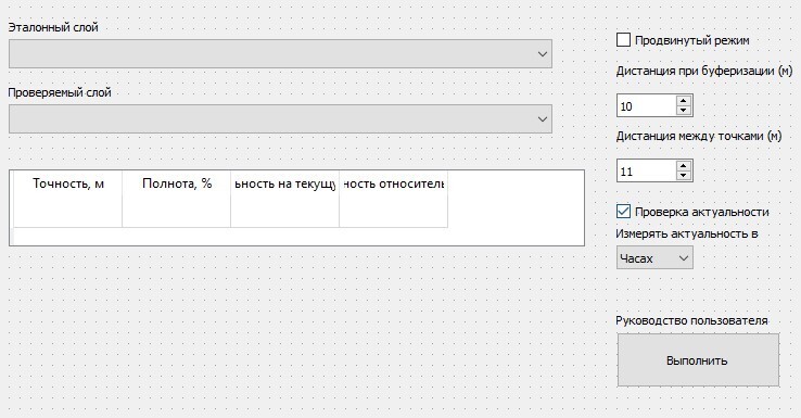Рисунок 1. Разработанный вариант интерфейса плагина “Compare_road”